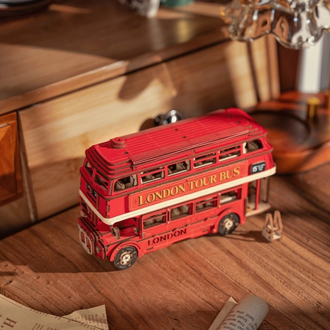 3D dřevěná skládačka londýnský double-decker