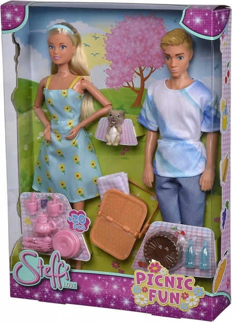 Lalky Steffi a Kevin na pikniku