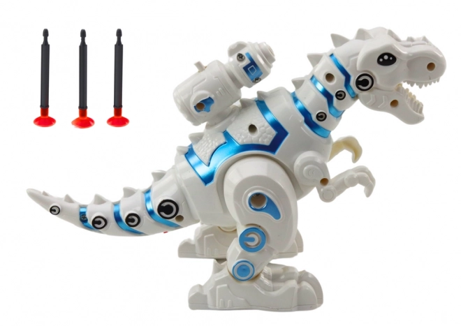 Robot dinosaurus s vystřelovačem šípů Světla Zvuky Bílá
