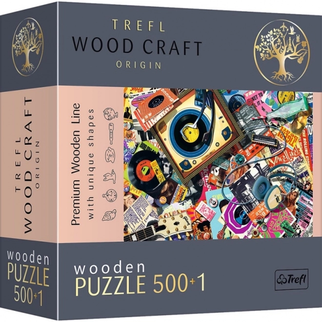 TREFL dřevěné oboustranné puzzle Ve světě hudby 501 dílků