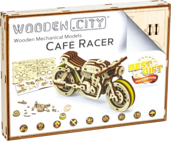 Dřevěné 3D puzzle - Motocykl Cafe Racer