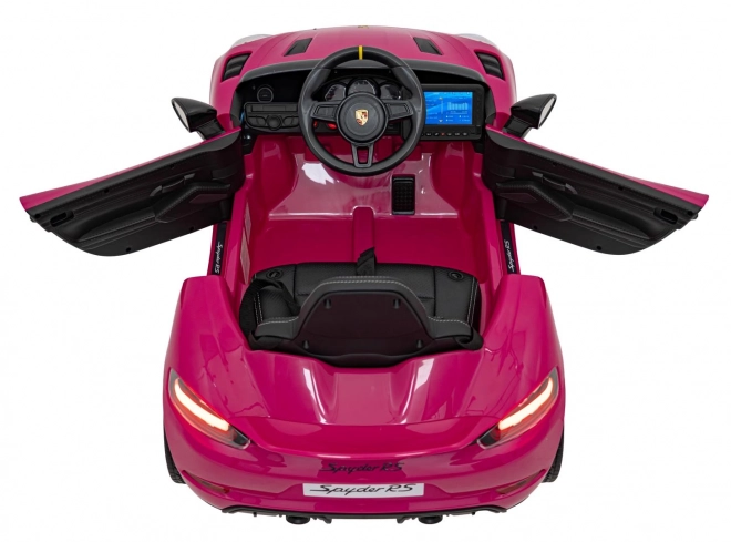 Elektrické autíčko Porsche 718 s MP4 audio panelem – Růžové