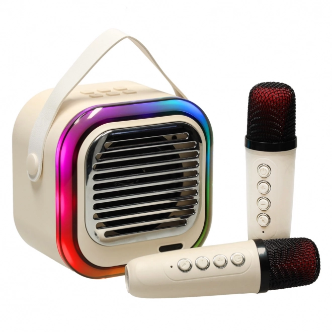Karaoke reproduktor USB Bluetooth krémový