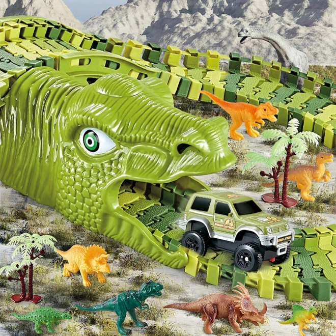 Dinosaurí závodní dráha s autíčkem a figurkami