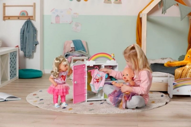 Duhová šatní skříň pro panenky BABY born
