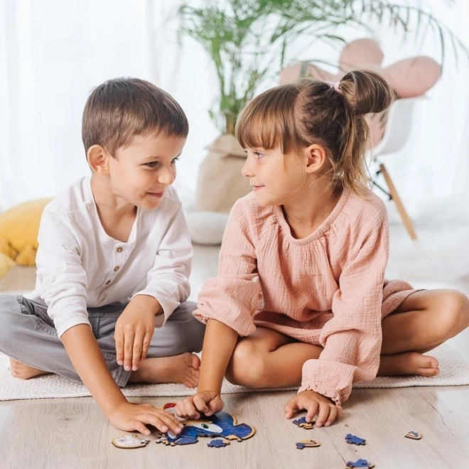 Dřevěné puzzle junior - Ve světě Minnie 50 dílků