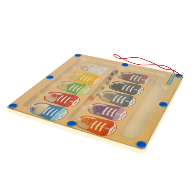 Magnetická vzdělávací tabule montessori na třídění barevných kuliček 30 x 30 cm