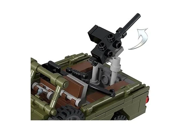 Stavebnice Cogo Military Automobil WW2 Dodge WC - 251 dílků