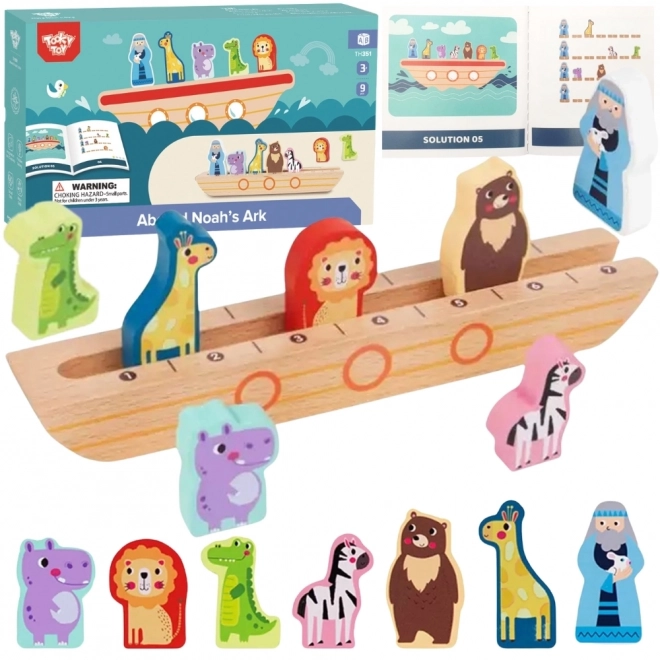 Tooky Toy dřevěná logická hra s Noemem a zvířaty