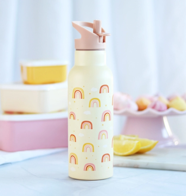 A Little Lovely Company Nerezová lahev na pití 500 ml – Duha