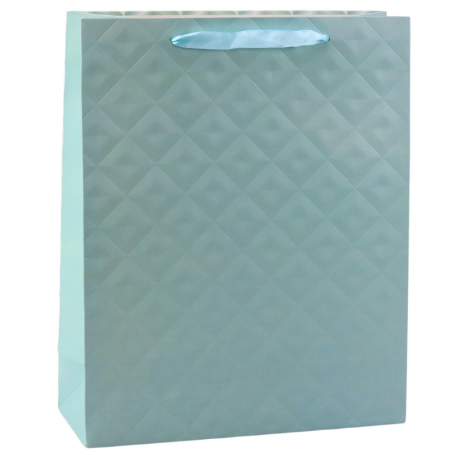Dárková taška s embossmentem modro tyrkysová 32 x 26 x 10 cm