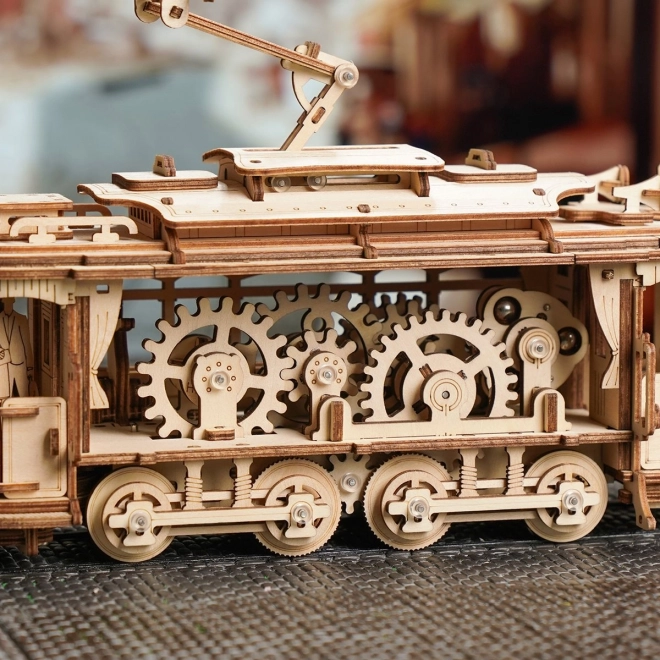 RoboTime 3D dřevěné mechanické puzzle Tramvaj