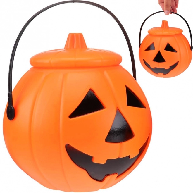 Halloweenský kbelík na cukroví v dýňovém designu