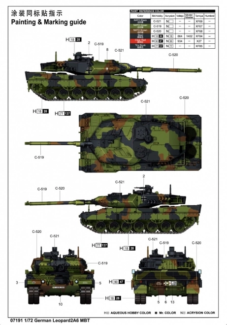 Plastikový model Leopard 2A6 MBT 1/72