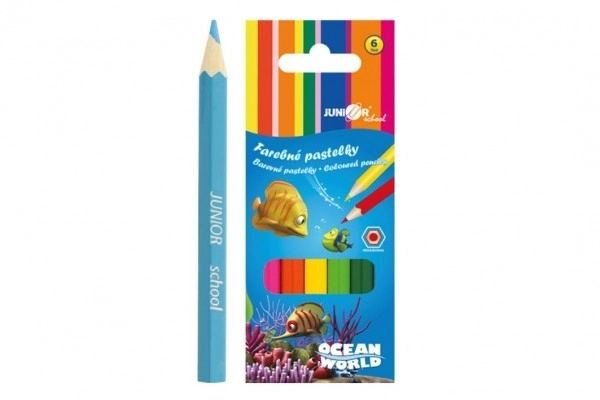 Pastelky Ocean World šestihranné barevné 6 ks