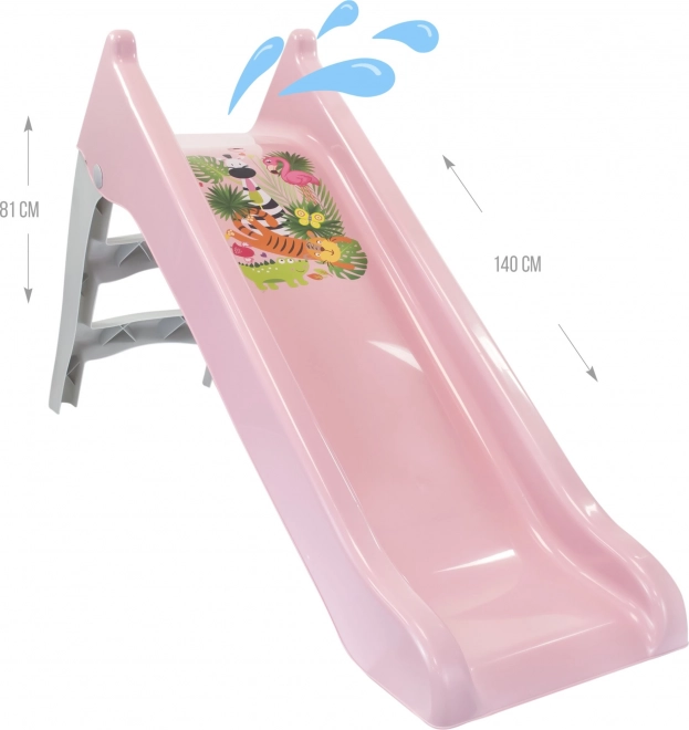 Dětská skluzavka 140 cm pastelově růžová