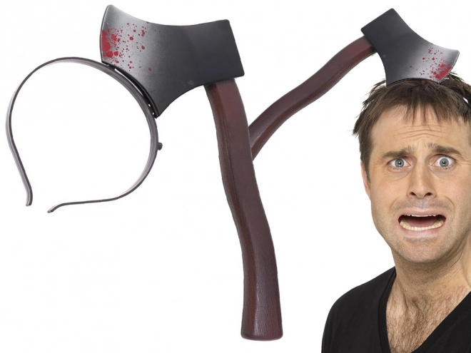 Halloweenská čelenka s plastovou sekerou