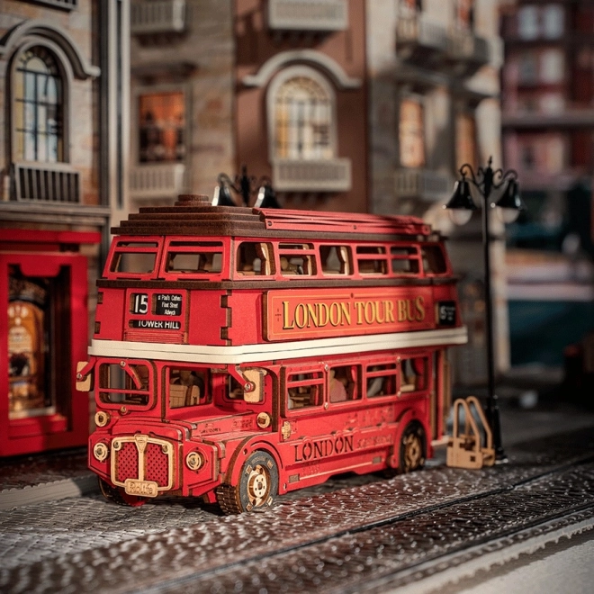 3D dřevěná skládačka londýnský double-decker