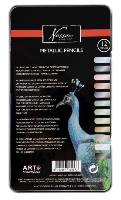 Metalické pastelky v plechové krabičce