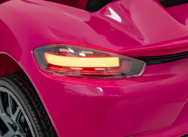 Elektrické autíčko Porsche 718 s MP4 audio panelem – Růžové