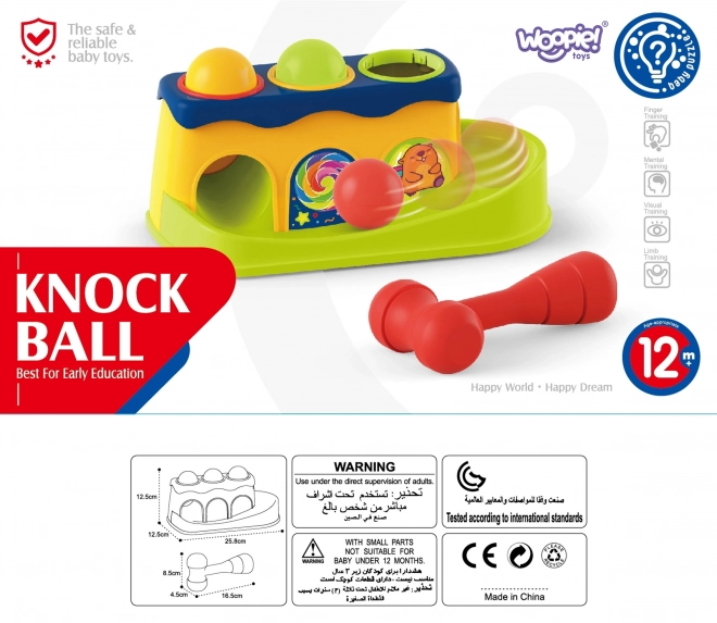 Dětská hračka Kolorowy prolézací tunel s kladívkem Montessori