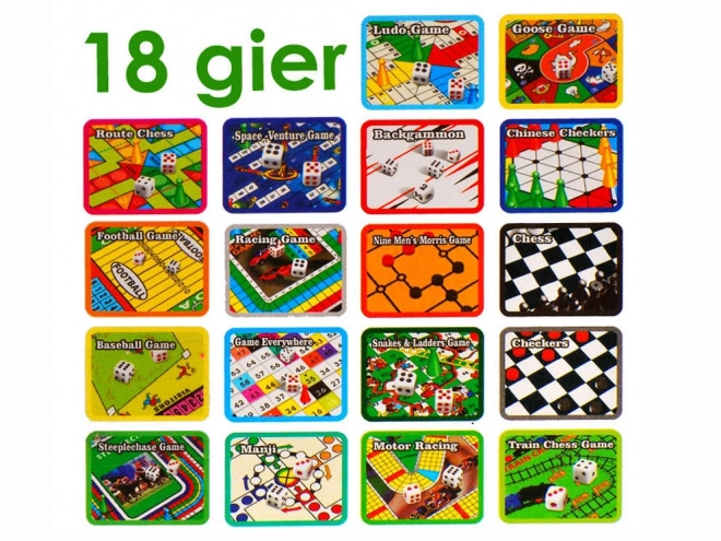Herní set 18 v 1 stolní hra šachy GR0081