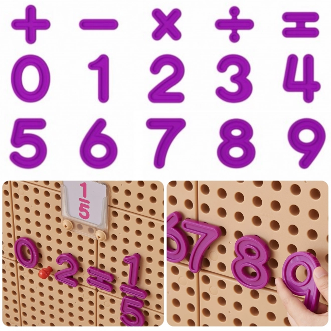 Sada čísel a symbolů pro výuku matematiky a počítání pro panely STEM