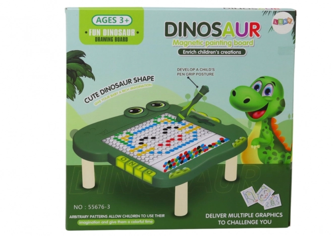 Vzdělávací magnetická tabulka Dinosaur Puzzle Pad Green