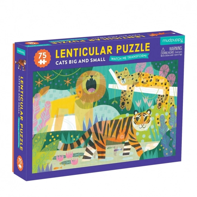 Lentikulární puzzle kočky malé a velké