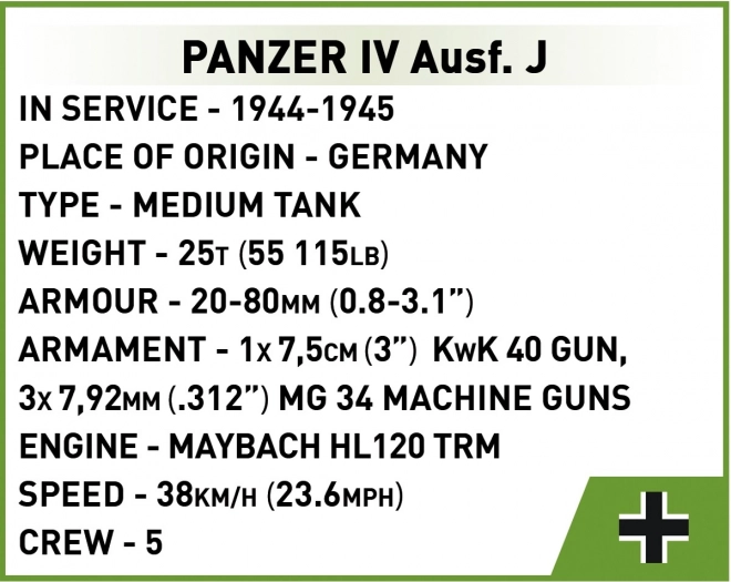 COBI 3097 II WW Panzer IV Ausf J, 1:72, 128 k