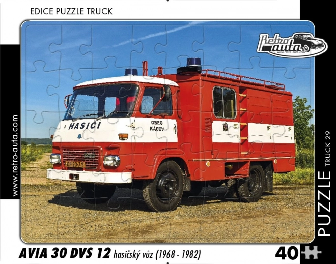 Puzzle retro auto - hasičský vůz AVIA