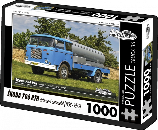 RETRO-AUTA Puzzle TRUCK č.36 Škoda 706 RTH cisternový automobil (1958 - 1975) 1000 dílků