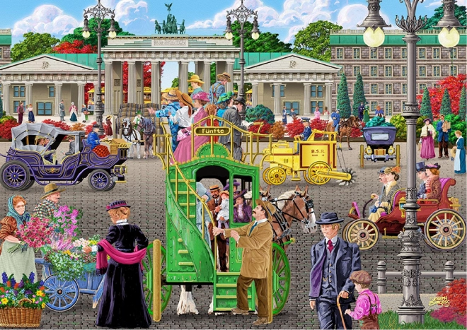 Dřevěné puzzle s figurkami - Pařížské náměstí v Berlíně