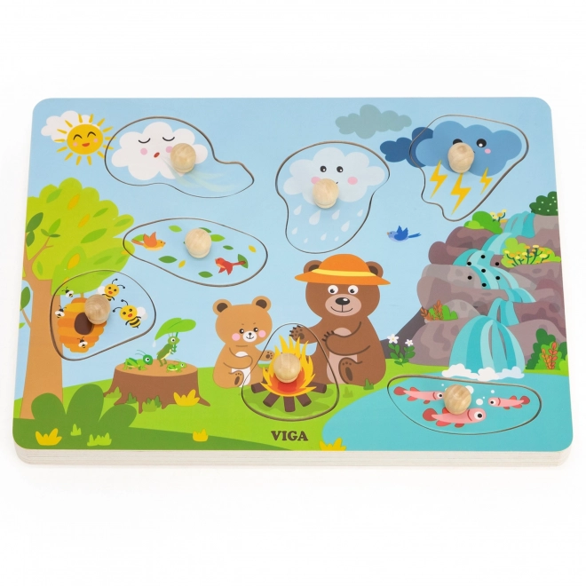 Dřevěné puzzle ZVUKY PŘÍRODY od VIGA