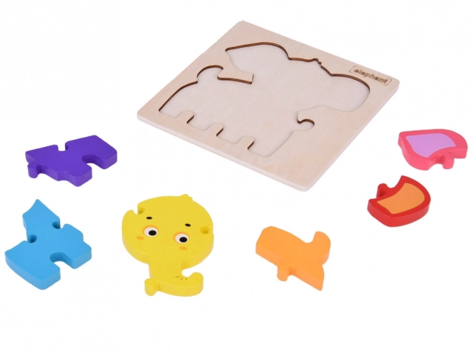 Dřevěné vzdělávací puzzle slon