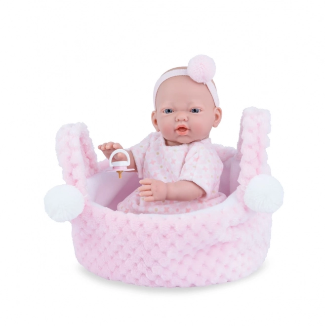 Marina & Pau 200-AP Panenka - koupací miminko New Born holčička v košíčku - 21 cm