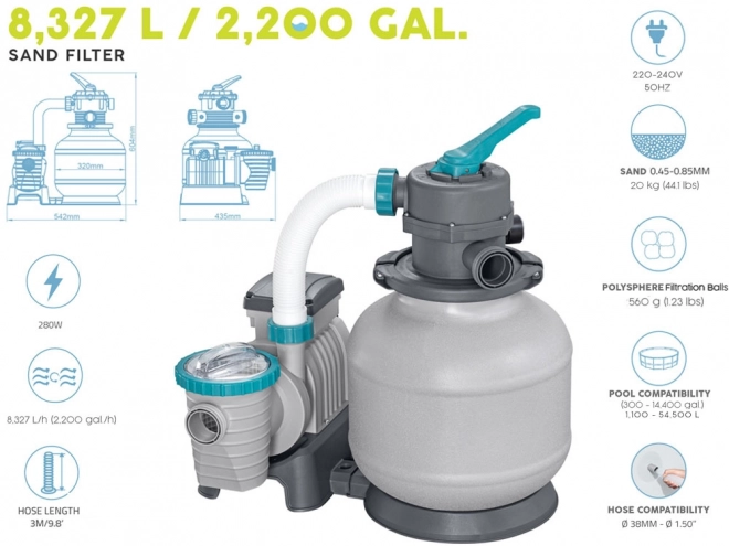 Bestway Písková filtrace pro bazén výkon 8327 l/h