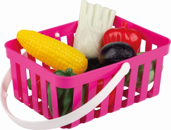 Androni Nákupní košík se zeleninou 10 kusů – Růžový