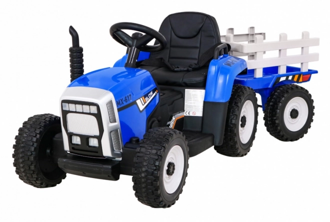 Dětský traktor s přívěsem modrý