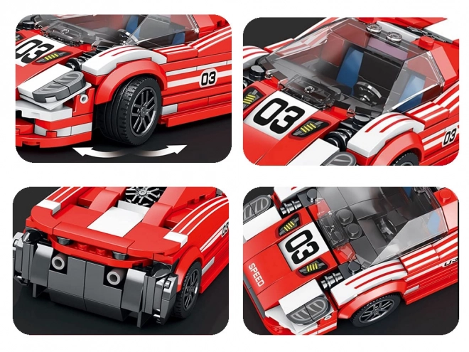 Sportovní červené auto 917 stavební bloky