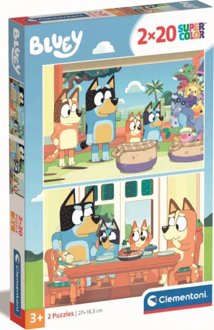 Puzzle 2x20 dílků Bluey pro děti