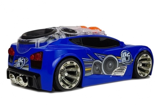 Sportovní auto DJ s reproduktory na střeše Hudební světla