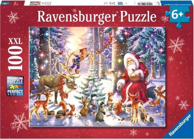 Puzzle Vánoce v lese XXL 100 dílků