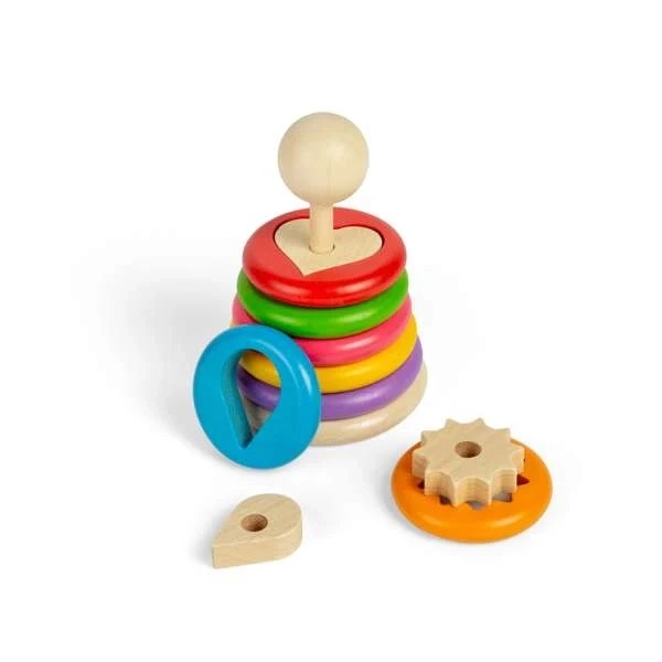 Bigjigs Toys nasazování tvarů na dřevěný stojan