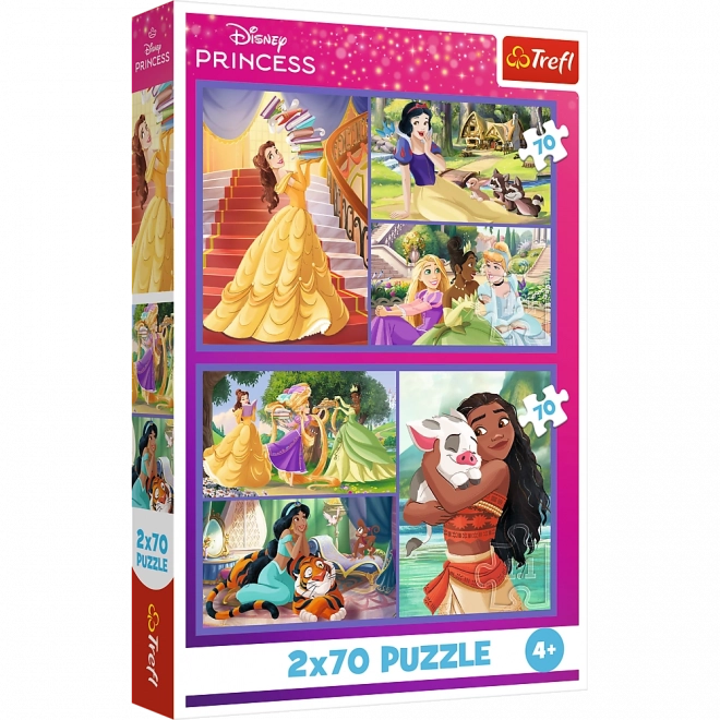 Puzzle 2x70 Bajkové dny Disney Princezny