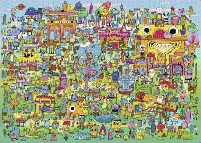 Puzzle 1000 dílků Vesnička plná Doodlí od Jon Burgermann
