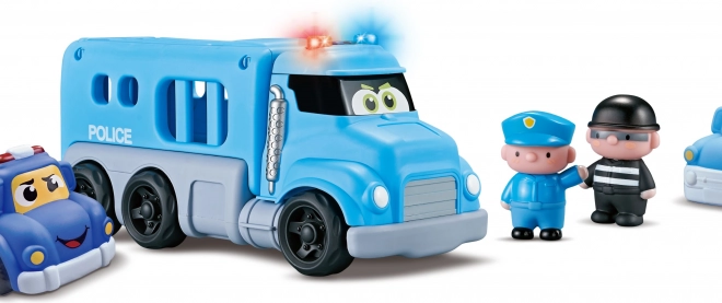 Policejní auta s efekty - sada 4 ks