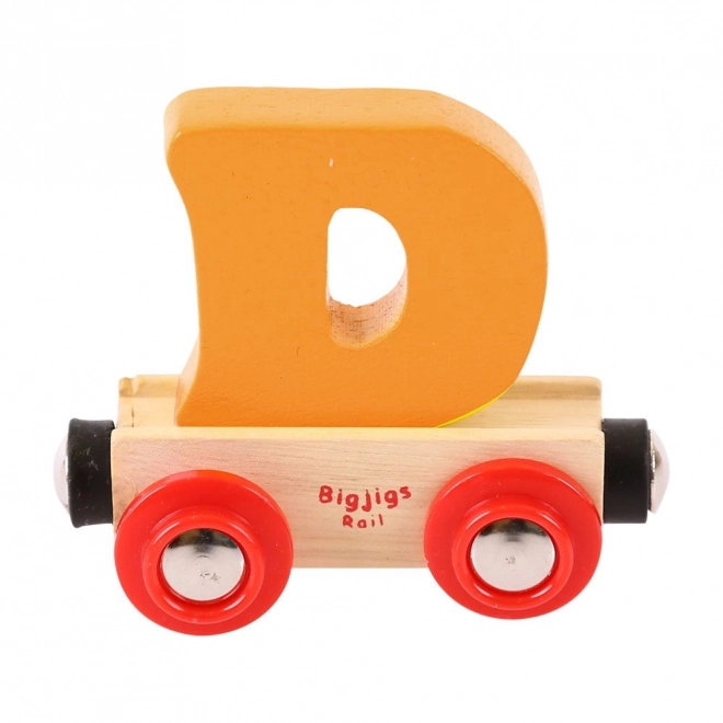 Bigjigs Rail Vagónek dřevěné vláčkodráhy - Písmeno D