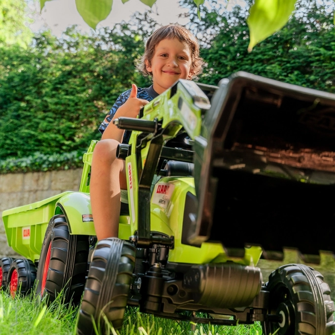 Traktor šlapací Class Atiom 430 zelený s přední i zadní lžící