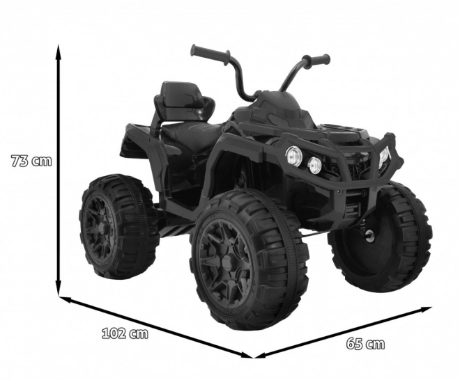 Čtyřkolka ATV 2,4GHz na baterie pro děti + Dálkové ovládání + Kola EVA + Rádio MP3 + Startování zdarma – černá